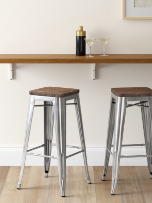 29" Hampden Industrial Wood Top Barstool - Threshold™