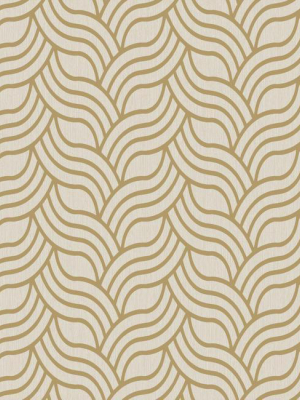 Interlocking Geo Wallpaper In Gold And Grey By York Wallcoverings