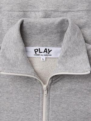 Comme Des Garcons Play Multi Heart Zip Sweatshirt - Grey