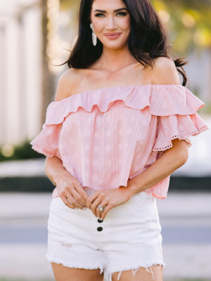 I Believe In You Pink Ruffled Top