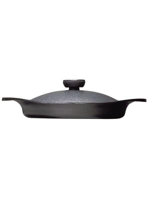 Nambu Tekki Cast Iron Shallow Grill Pan With Lid And Handle