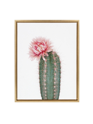 28"x38" Slyvie Pink Cactus Flower Framed Canvas By Amy Peterson - Kate And Laurel