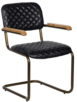 0045 Arm Chair, Vintage Black Leather