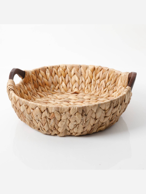 Cravings By Chrissy Teigen Water Hyacinth Basket With Wood Handles