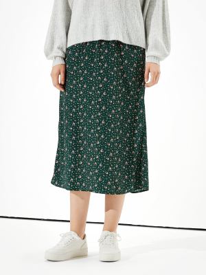 Ae Silky Slip Midi Skirt