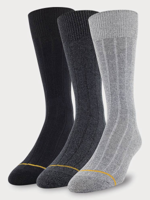 Signature Gold By Goldtoe Men's Bradford Rib Crew Socks 3pk - 6-12.5