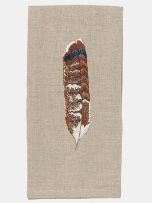 Red Tail Hawk Feather Tea Towel