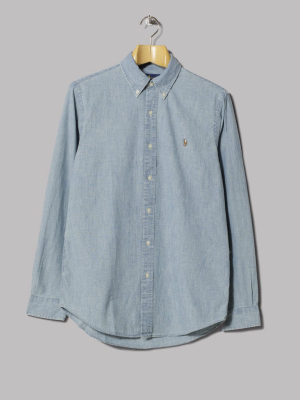 Polo Ralph Lauren Button Down Sport Shirt (light Indigo)