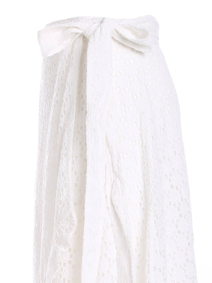 Polo Ralph Lauren Eyelet Midi Wrap Skirt