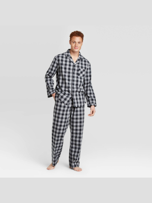 Men's Buffalo Plaid Woven Flannel Poplin Pajama Set - Goodfellow & Co™ Black