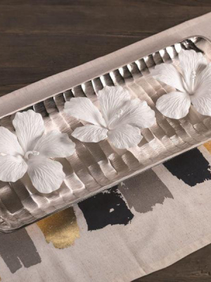 White Bone China Hibiscus Flower Wall & Table Décor