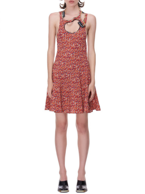 Floral Multi-neck Dress (wdress89-red-floral)