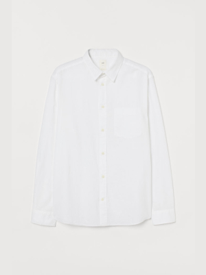 Regular Fit Linen-blend Shirt