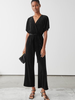 Plissé Pleated Wrap Jumpsuit