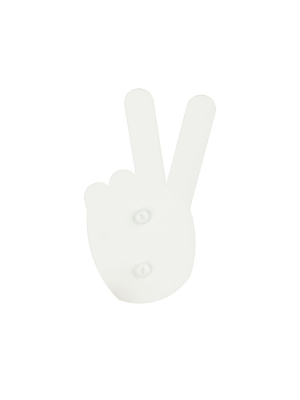 Peace Sign Hook White