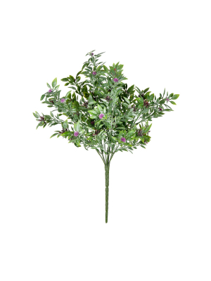 Vickerman 13.5" Artificial Purple Uv Coated Wildflower Bush