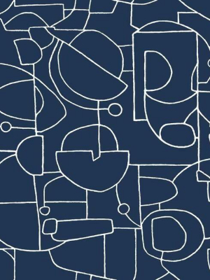 Robotics Peel & Stick Wallpaper In Blue And White By York Wallcoverings