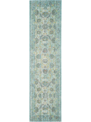 Valencia Light Blue/turquoise Runner Rug