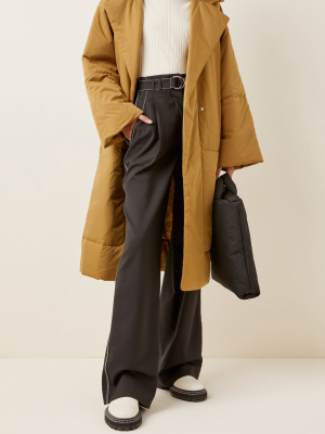 Oversized Belted Long Puffer Coat