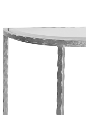 Louie Side Table Silver Leaf