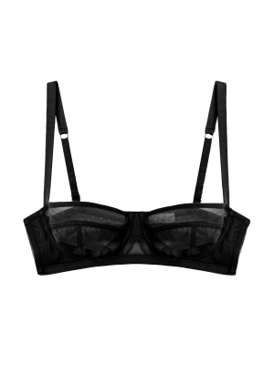 Logo Embroidered Tricot Balconette Bra