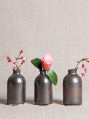 Black Minimalist Bud Vases // Set Of Three