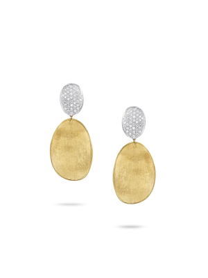 Marco Bicego® Lunaria Collection 18k Yellow Gold And Diamond Medium Double Drop Earrings