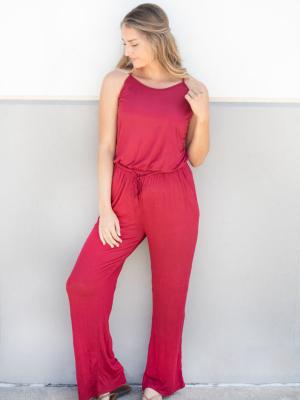 Everday Tank Jumpsuit - Cranberry