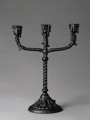 12" Macabre-labra Dripping Candelabra Black - John Derian For Threshold™