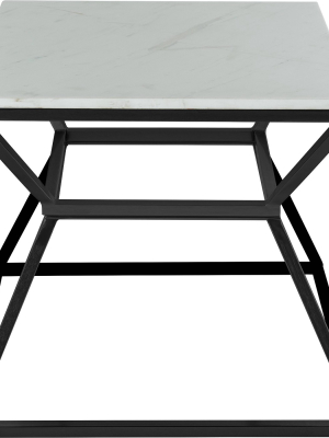 17" Audrey Marble Side Table High Black - Adore Decor