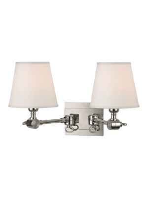 Hillsdale 2 Light Wall Sconce Polished Nickel