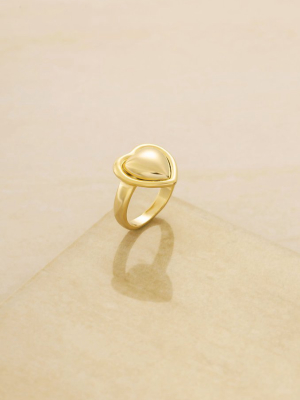 Full Heart 18k Gold Plated Ring