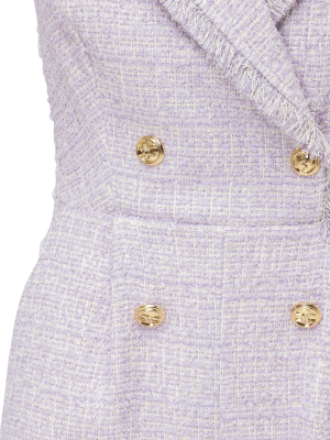 Elisabetta Franchi Double Breasted Sleeveless Tweed Playsuit