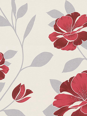 Floral Nature Wallpaper In Red And Cream Design By Bd Wall