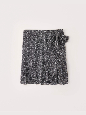 Chiffon Wrap Mini Skirt