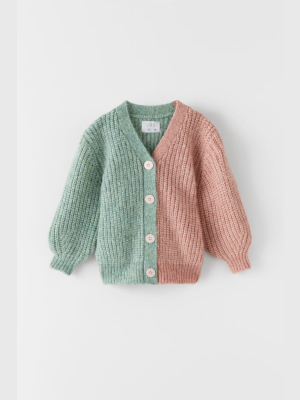 Combination Knit Cardigan