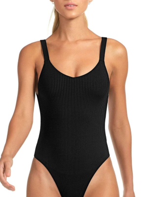 Vitamin A Ecorib Leah One Piece Swimsuit In Black