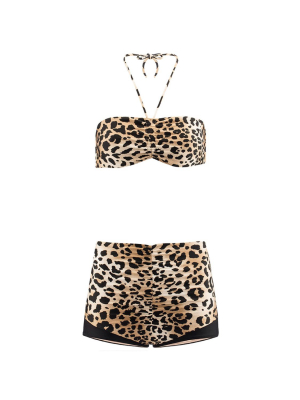 Leopard Ruched Hot Pants