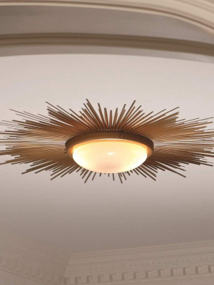 Global Views Sunburst Light Fixture Gold