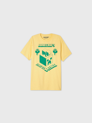 Men's Minecraft Time To Mine Short Sleeve T-shirt - Yellow 2xl