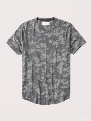 Curved Hem Pattern Tee