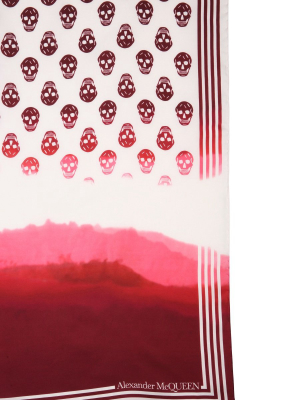 Alexander Mcqueen Dip Dye Skull Scarf