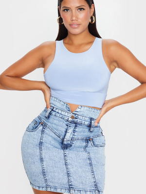 Shape Blue Acid Wash Pocket Detail High Waist...