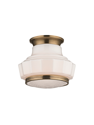 Hudson Valley Lighting Odessa Ceiling Lamp - Aged Brass & Opal Glossy
