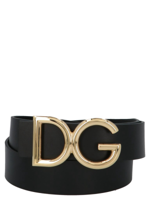 Dolce & Gabbana Monogram Logo Buckle Belt