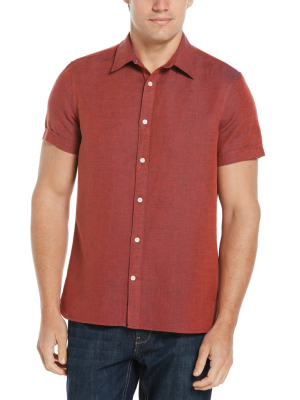 Short Sleeve Solid Linen Shirt