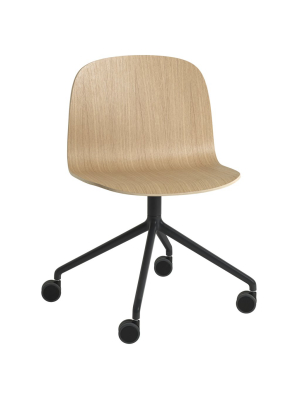 Visu Wide Chair: Swivel Base With Castors