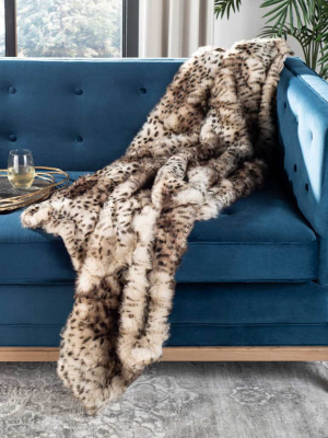 Faux Leopardis Throw Brown/black