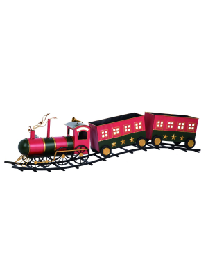 Transpac Metal 55 In. Red Christmas Jolly Train