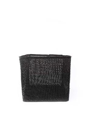 Square Open Weave Iringa Basket - Black